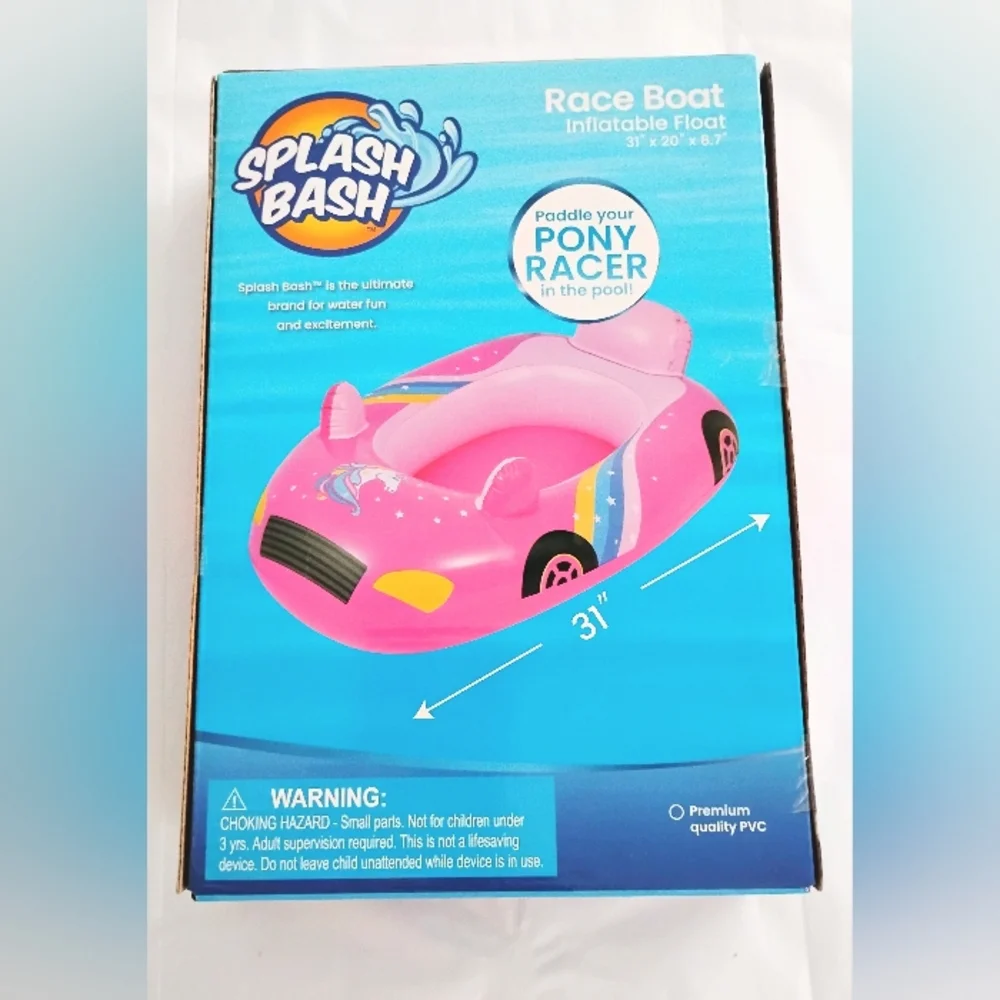 Pink Pony Racer Inflatable Pool Float - Picture 2 of 4